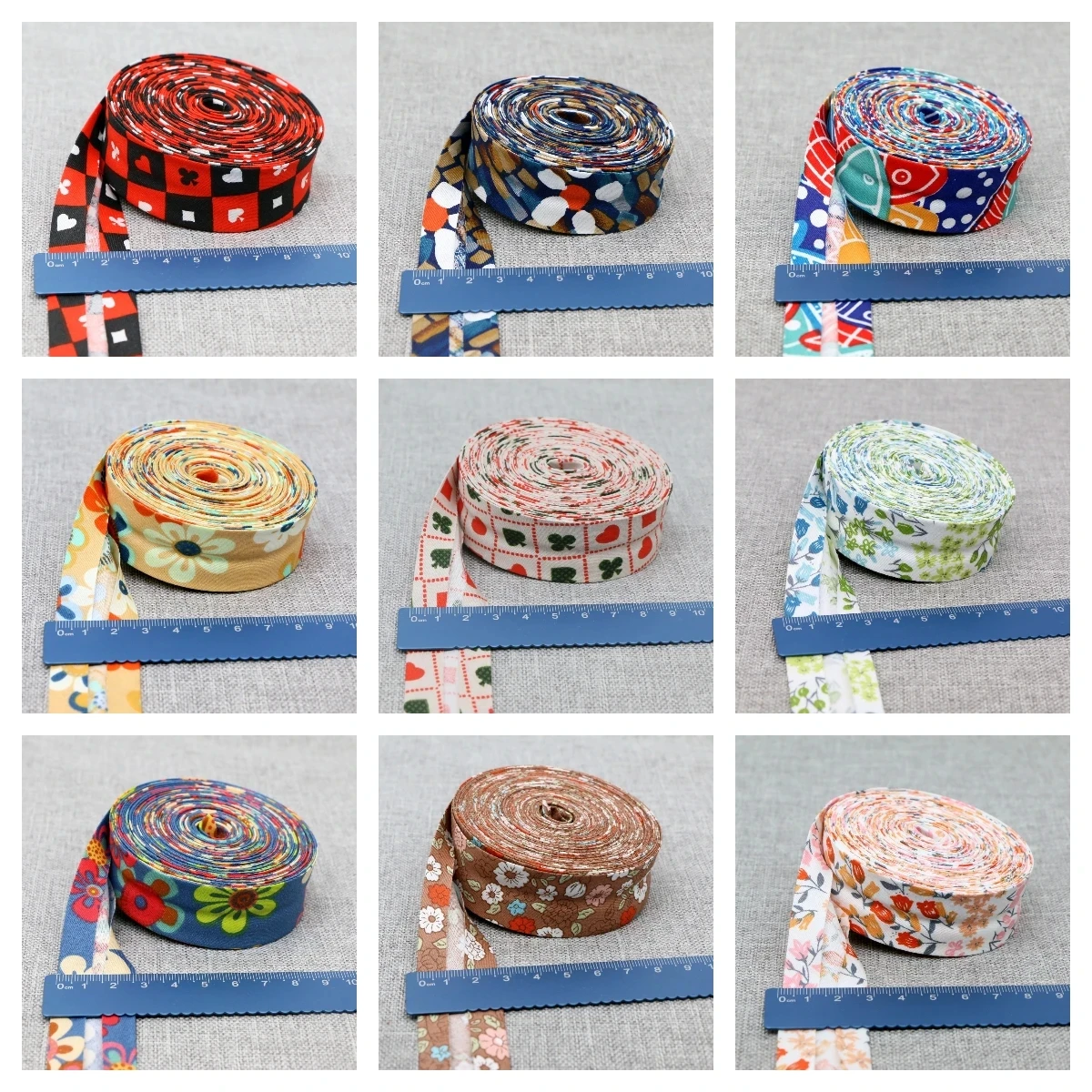 

New Arrival Cotton Bias Binding Tape New Bueaty Printed Edging Ribbon for Sewing 25mm wide edge cloth strip