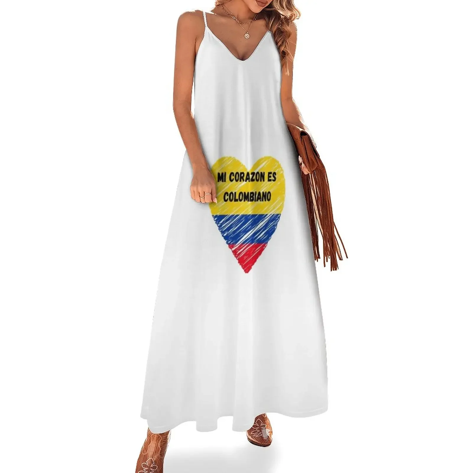 

My heart is colombian Sleeveless Dress ladies dresses for women 2025 women's fashion dresses Evening dresses Dress