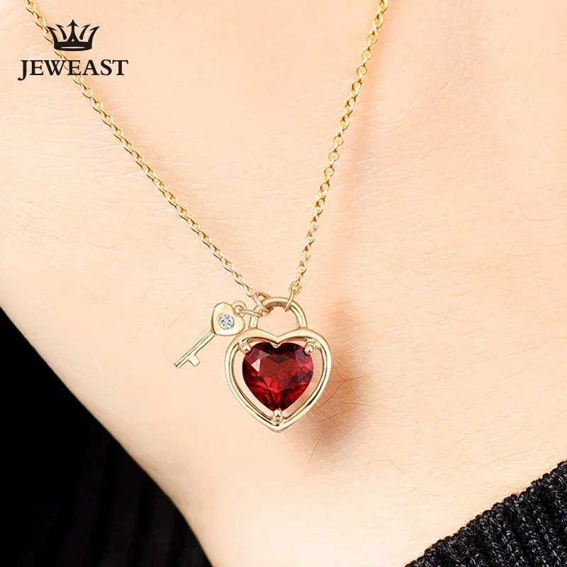 Natural Garnet 18K Pure Gold Pendant Real AU 750 Solid Gold  Upscale Trendy Classic Party Fine Jewelry Hot Sell New 2025