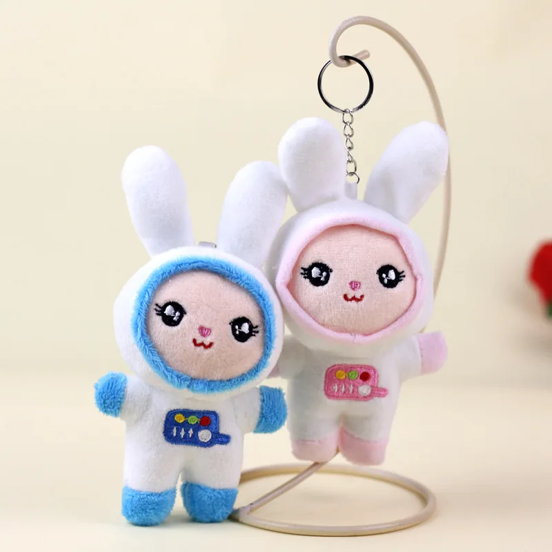 2023 New Cartoon Cute Space Rabbit Plush Toys Kids Soft Animals Rabbit Plush Keyring Pendant Doll BFF Couple Bag Charm Gift