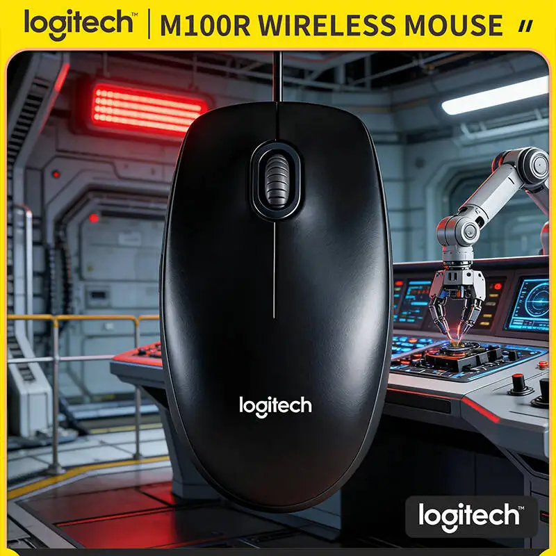 

Logitech M100R USB Wired Mouse 1000DPI High Precision Ergonomic Shape Ambidextrous for PC Laptop Mac Linux Office Home