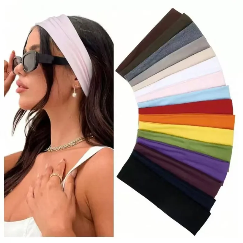 

Summer Sport Yoga Headband Wide Elastic Hair Bands Running Fitness Headwear Women Turban Head Warp Hairband Sweatband