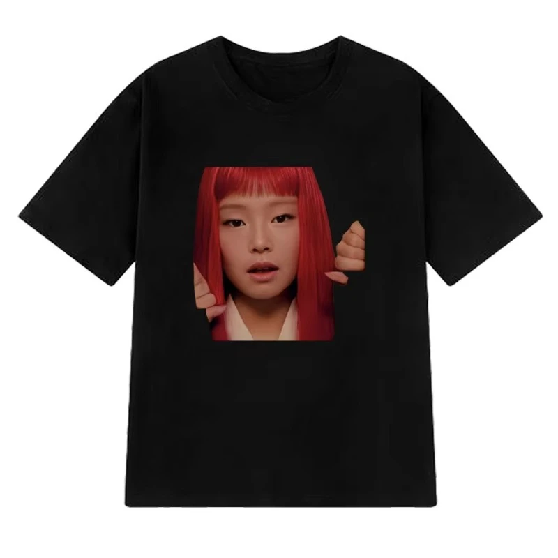 Neu in JENNIE Ruby 2025 Neues Album Mode T-Shirt KPop Männer Frauen Y2k Übergroße Kurzarm-T-Shirts Unisex 100 % Baumwolle Kleidung