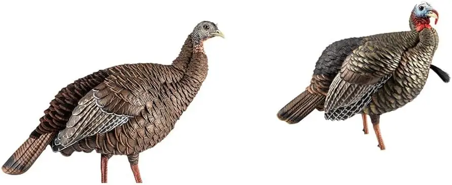 Hen Turkey Decoy | Durable Realistic Lifelike Standing Hunting Decoy with 2 Removable Heads, Carry Bag & Integrated