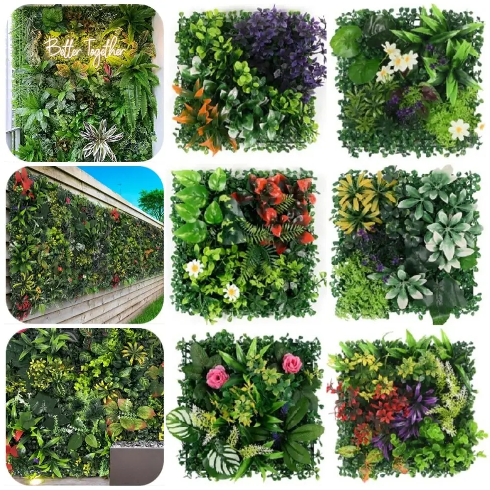 

DIY Artificial Plant Wall Panel Eternal Life Flower Artificial Eucalyptus Carpet No Watering 25*25cm Artificial Fern Grass