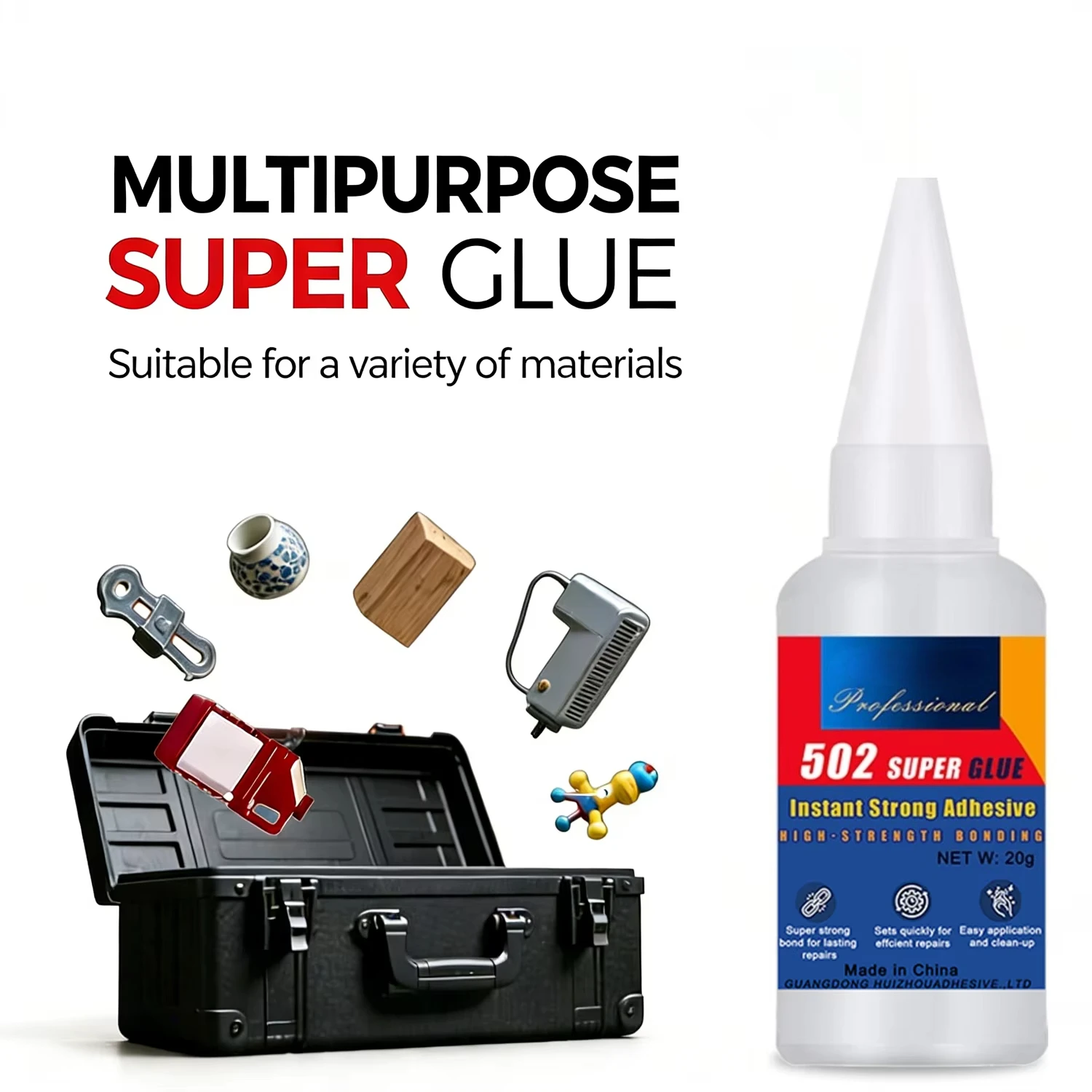 Car Bumper Repair Super Glue Strong Adhesive Auto Rearview Mirror Plastic Crack Fix Quick Dry Waterproof Plastic Welding Glue