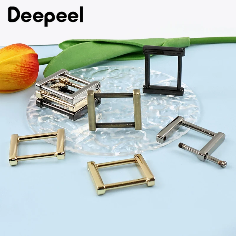 

20Pcs 13-20mm Metal Detachable Buckles Bag Strap Screw Square Buckle Belt Pet Collar Removable Clasp Hardware Bags Accessories