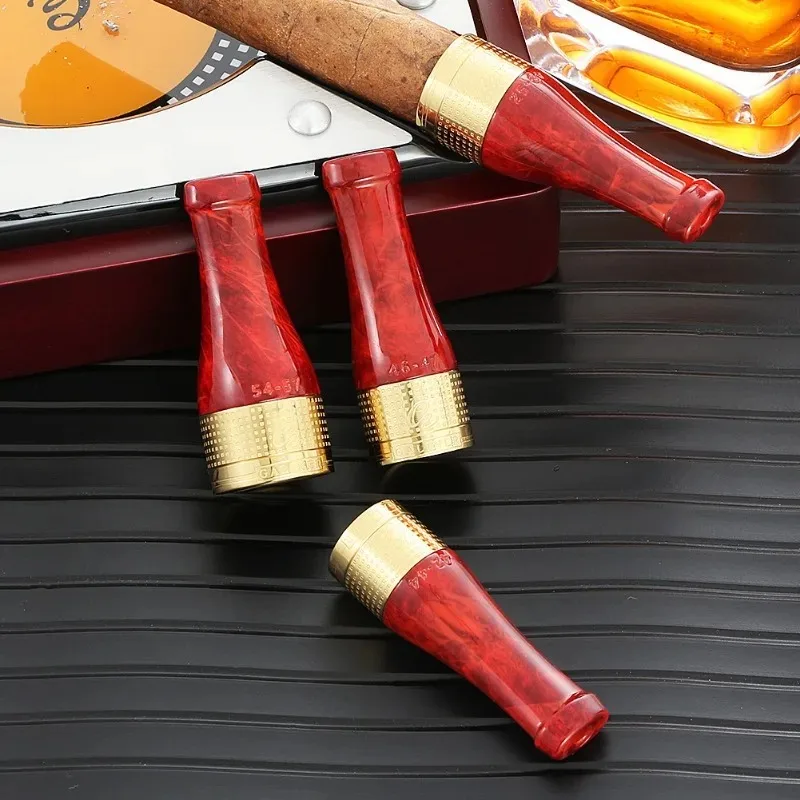 

Portable Cigar Mouthpiece Set Cigar Rack Stand Resin Cigar Holder Pipe Set Gadgets Smoking Pipe with Gift Box