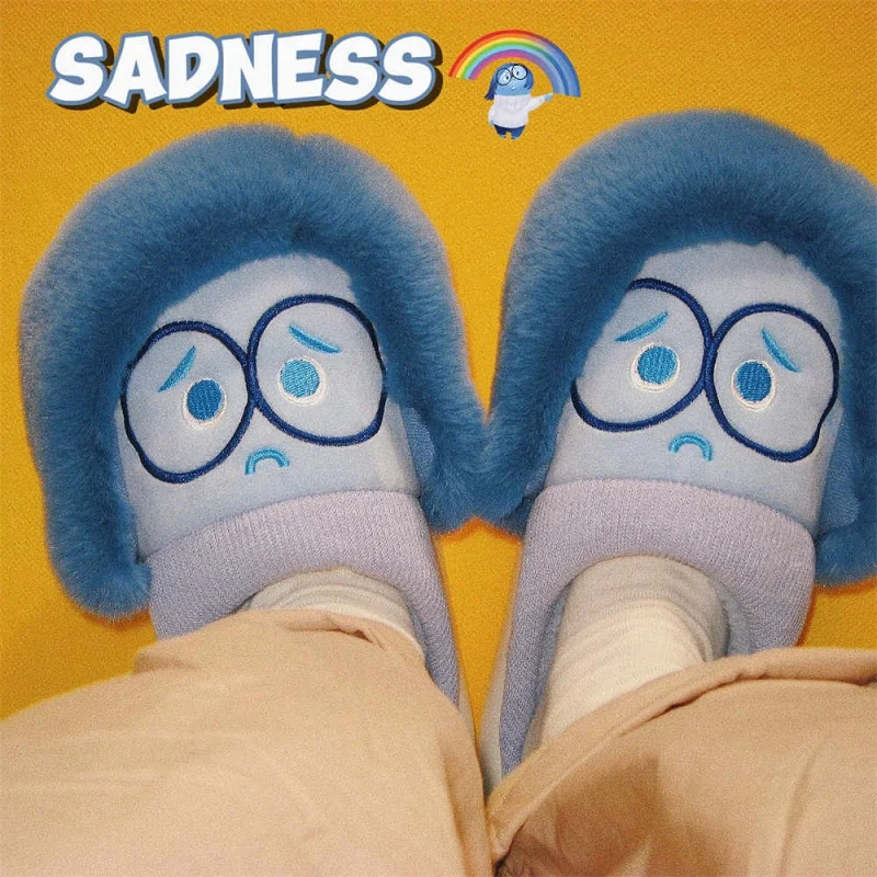 

Домашние хлопковые тапочки Inside Out Sadness Periphery, зимняя теплая обувь Fury, мягкие и удобные нескользящие студенческие тапочки, подарок