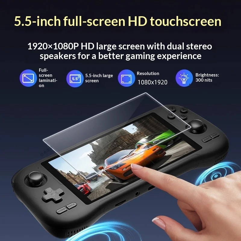 K59 Console Handheld Game Console 5.5-inch IPS HD Screen Smooth Gameplay Game Player Android14 Handheld Console 128G Boys Gifts