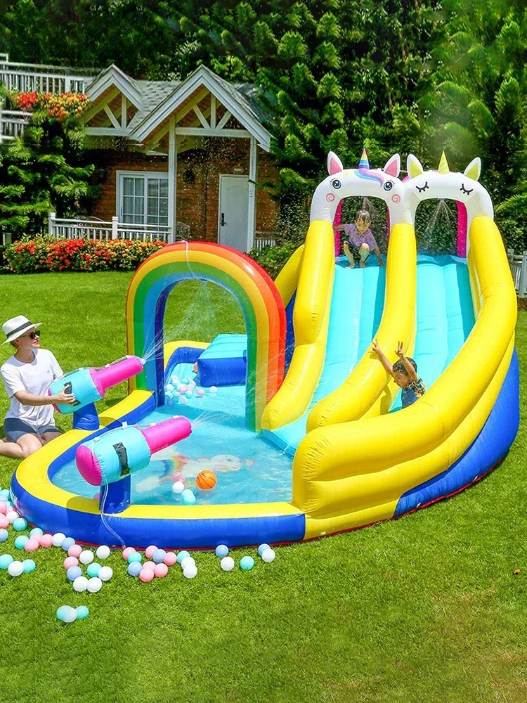 

Двойной тропический детский батут, крытый и открытый парк развлечений, прыгающая кровать, непослушный замок