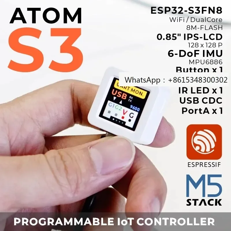 Official M5Stack AtomS3 ESP32-S3 Main Control Programmable Controller Embedded IoT Application