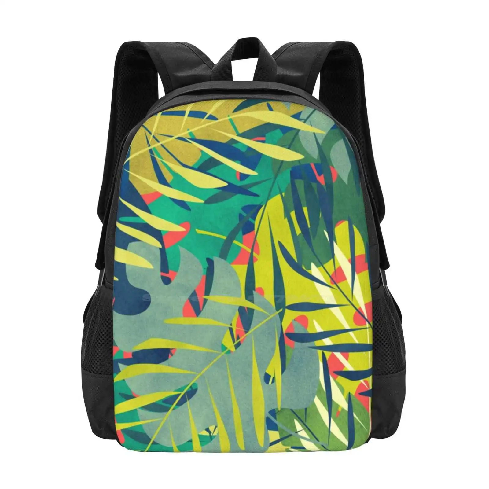 

Eden School Bags Travel Laptop Backpack Eden Garden Tropical Jungle Greenery Leaves Monstera Foliage Tracie Andrews Leaf Stems