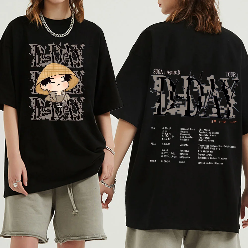 Suga Agust D Tour T-Shirts Harajuku Hip Hop O-Neck Short Sleeve Shirts