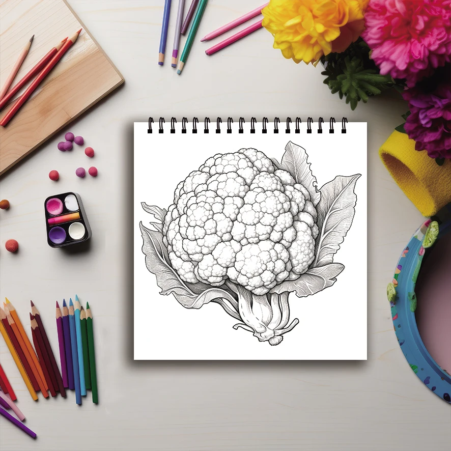 Vegetables Coloring Book - 8.27 x 8.27 inches 32 pages of coloring book - ideal gift for family or friends