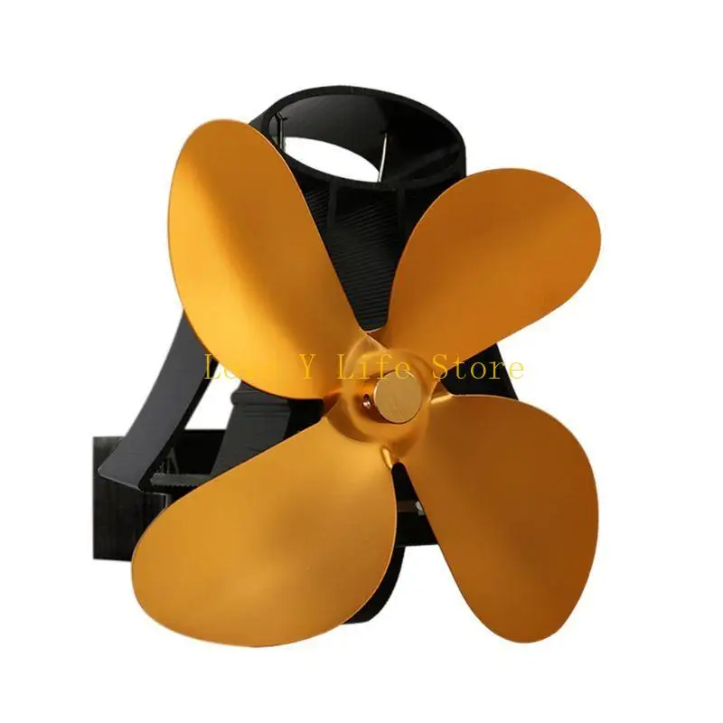 

L74C Вентилятор для бытовой дровяной печи с 4 лопастями, с тепловым приводом и термометром, настенный инструмент