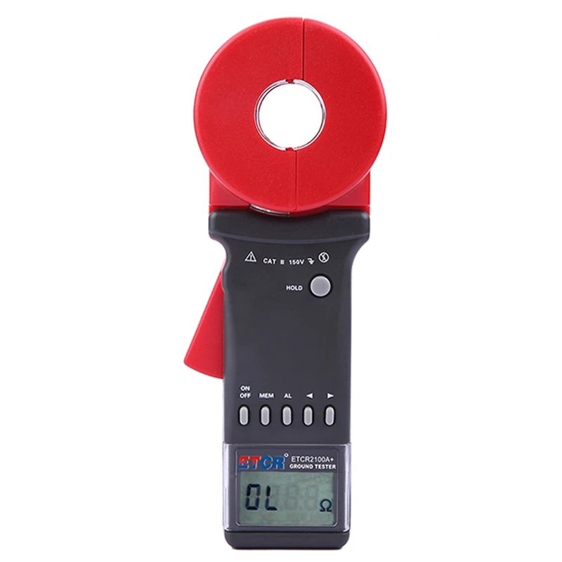 2100A+ Ground Resistance Meter Earth Resistance Tester Clamp Earth Resistance Measurement 0.010~200 Double Insulation