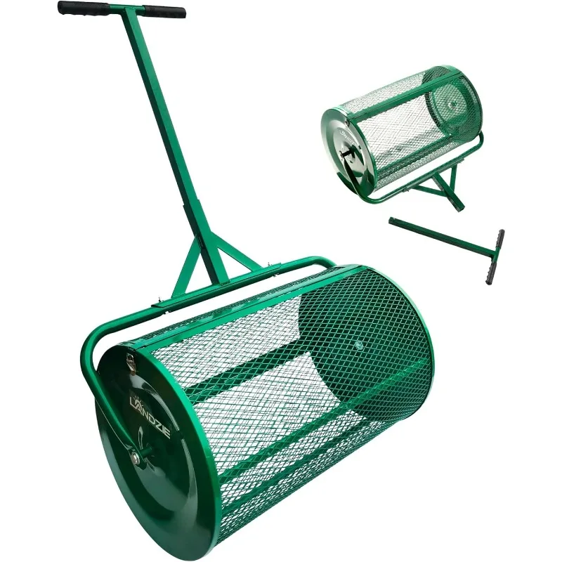 24-inch compoststrooier en turfmosstrooier - Roller Lawn Spreader - Top Bodem, Mest, Mulch, Top Dressing