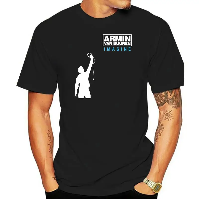 Armin Van Buuren Imagine Mens T Shirts Design O Neck Black Summer Short Sleeves T-Shirt Fashion New Fashion Men'S T Shirt