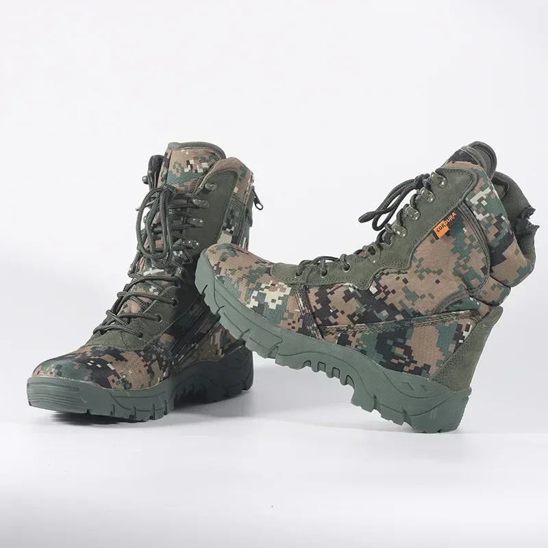 Męskie buty turystyczne na świeżym powietrzu moda sportowa zielony kamuflaż dżungla buty terenowe antypoślizgowe buty śniegowe odporne na zużycie