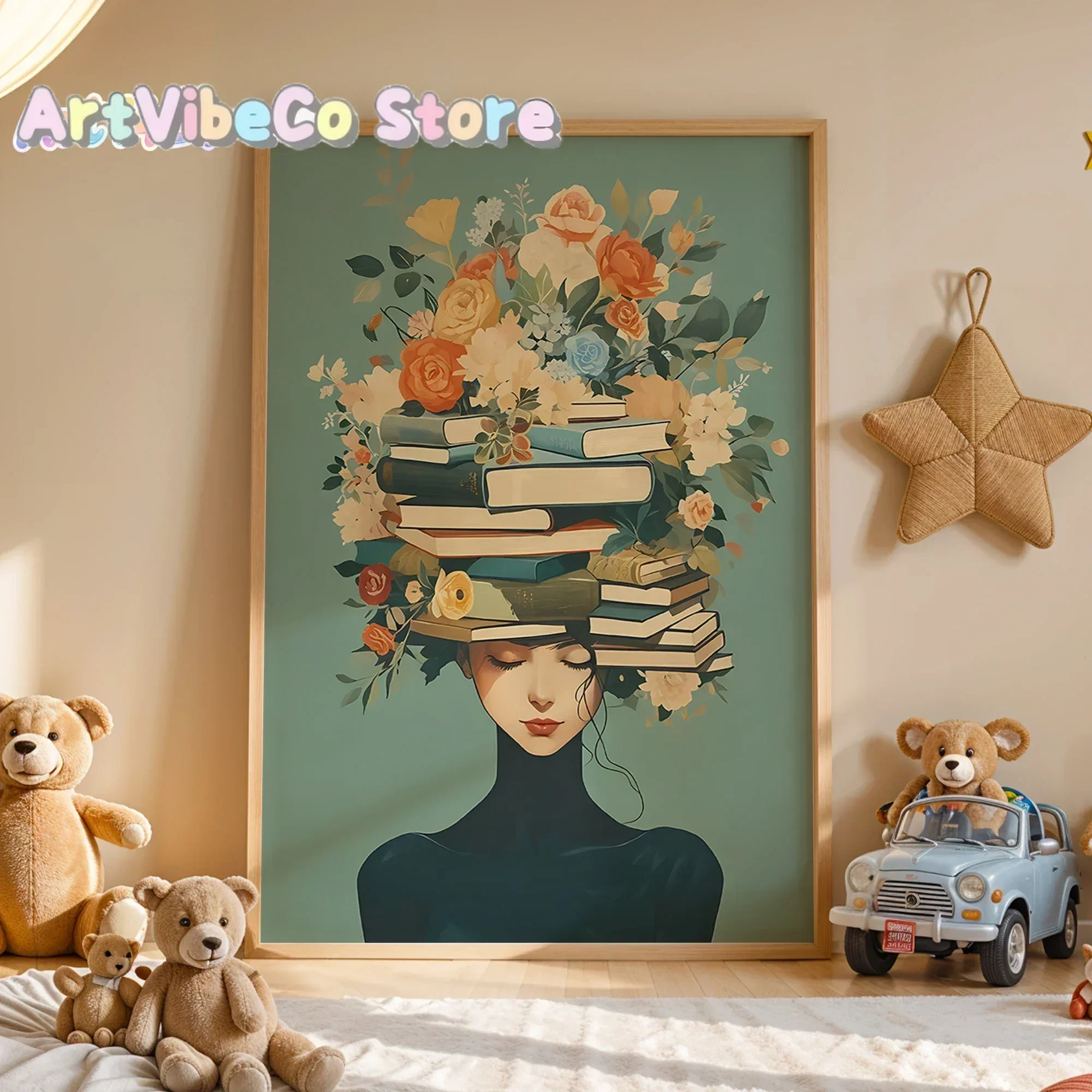 Readers Of The Flower Crown Wall Art Prints Canvas Painting Poster Picture For Living Dining Play Room Home Decor