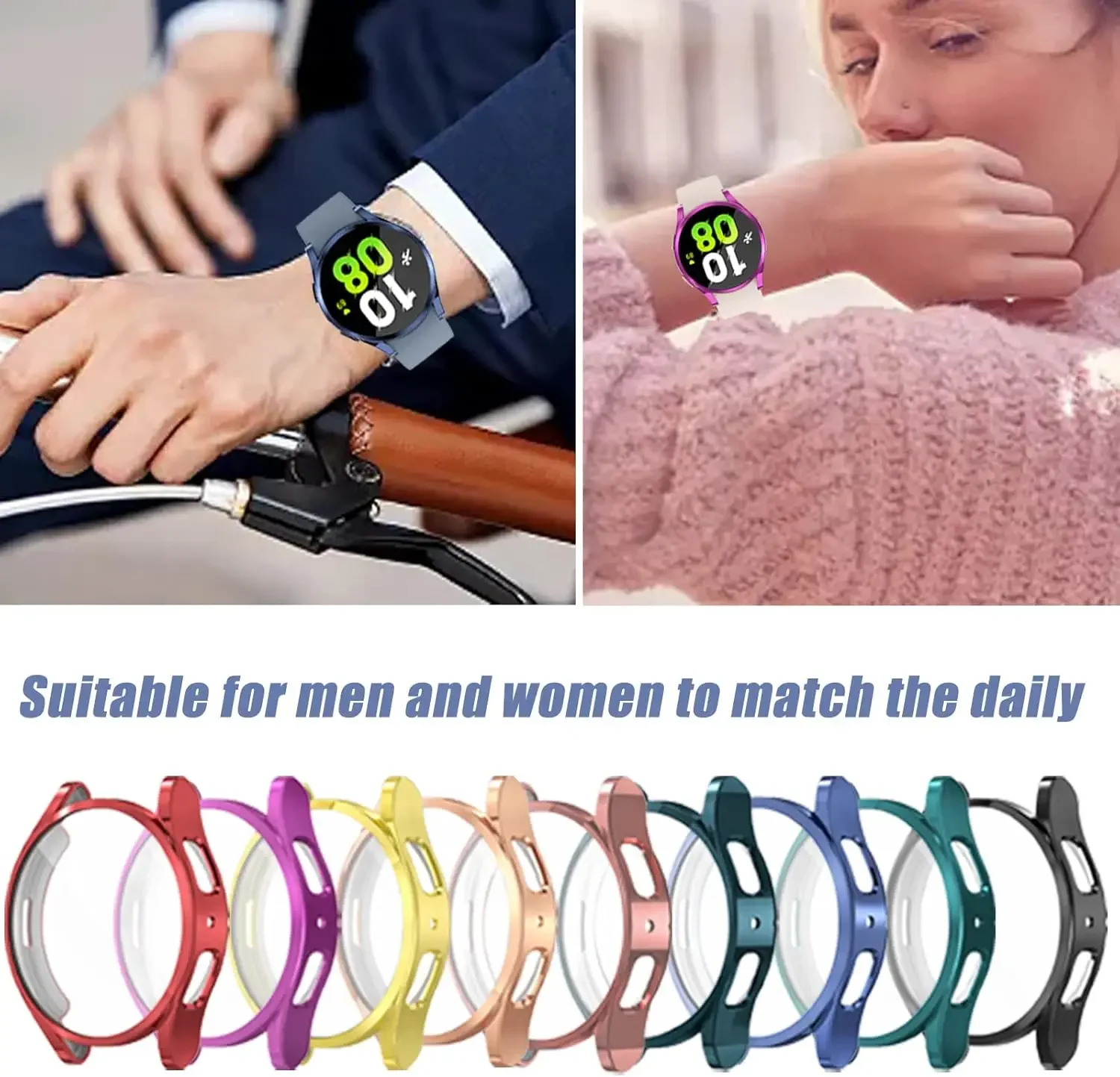 Protector Case For Samsung Galaxy Watch 7 4 5 6 40mm 44mm Cover Coverage Silicone TPU Bumper Screen Protection Full Accessories