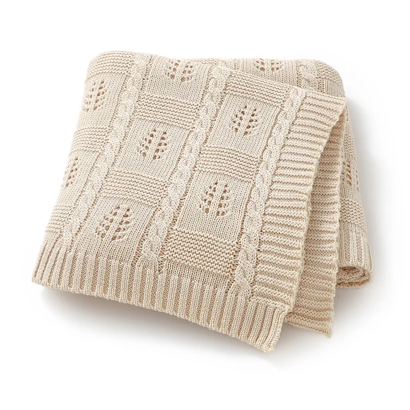 

Детское одеяло, хлопковое вязаное постельное белье для новорожденных мальчиков и девочек, супер мягкое одеяло для младенцев, 100*80 см, клетчатая модная однотонная теплая накидка для кроватки