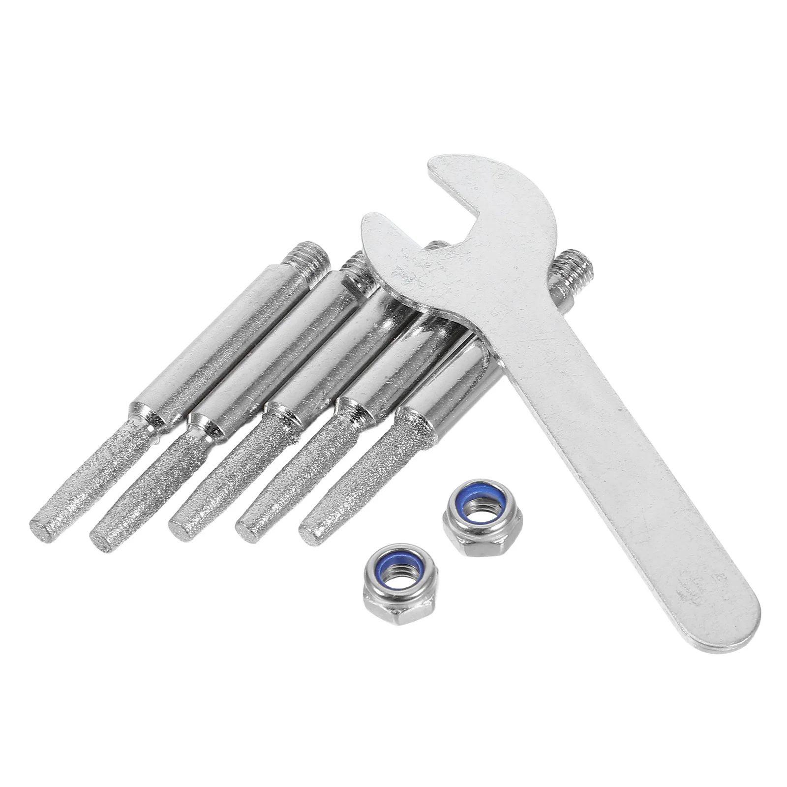 1Set Batu Gerinda Gergaji Mesin Diamond Burr Sharpener Hand Hardness File 4mm Sekrup Mur Kunci Pas Alat Pengasah Manual