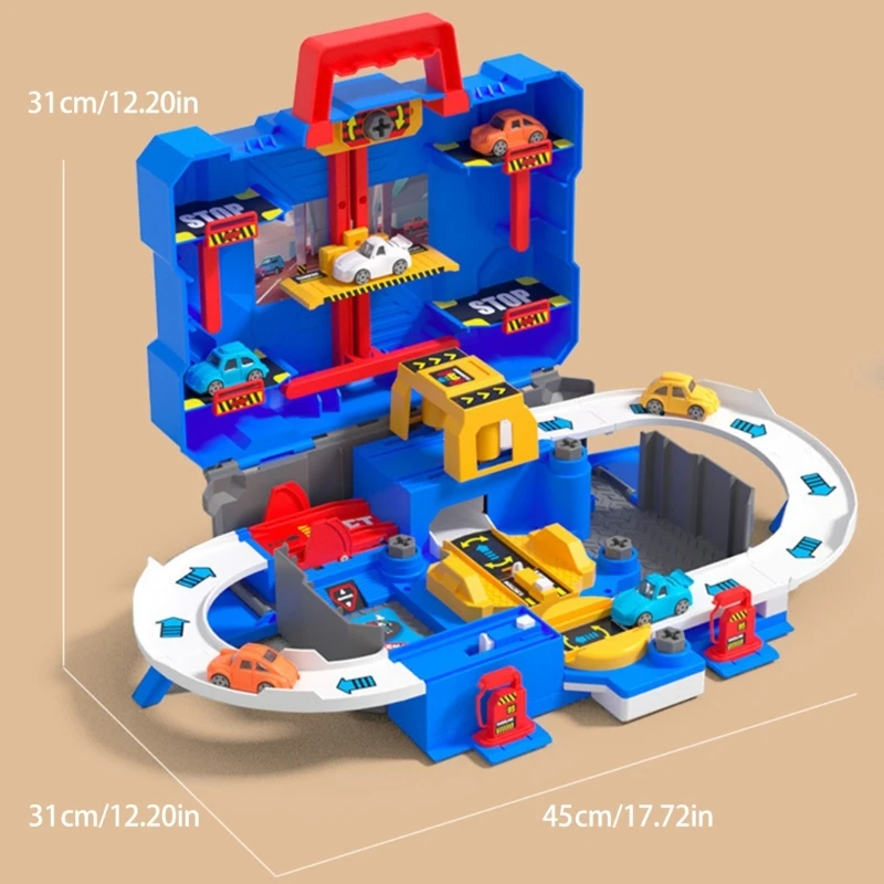 Interactive City Car Playset Motor Skills With Modular Tracks For Kids Over 3 Years Developing Motor Skills