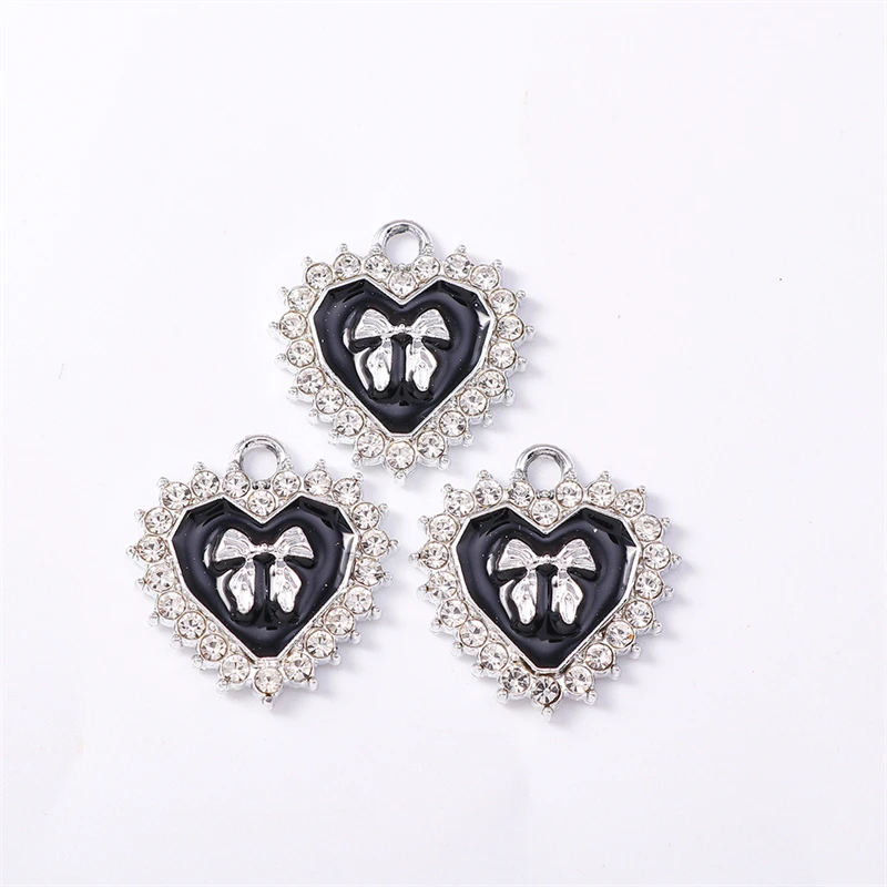 Duarte 20 Teile/los Nette Kristall Bowknot Herz Charms Anhänger für Schmuck Machen Tropfen Ohrringe Halsketten Armbänder DIY Handwerk Geschenk – Detail 8