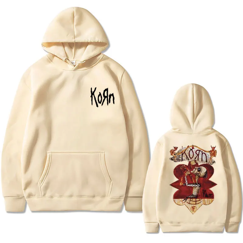 Rock Band Korn Graphic Printed Hoodie Men Women Fleece Oversized Sweatshirts Male Vintage Long Sleeve Clothes Gothic Streetwear