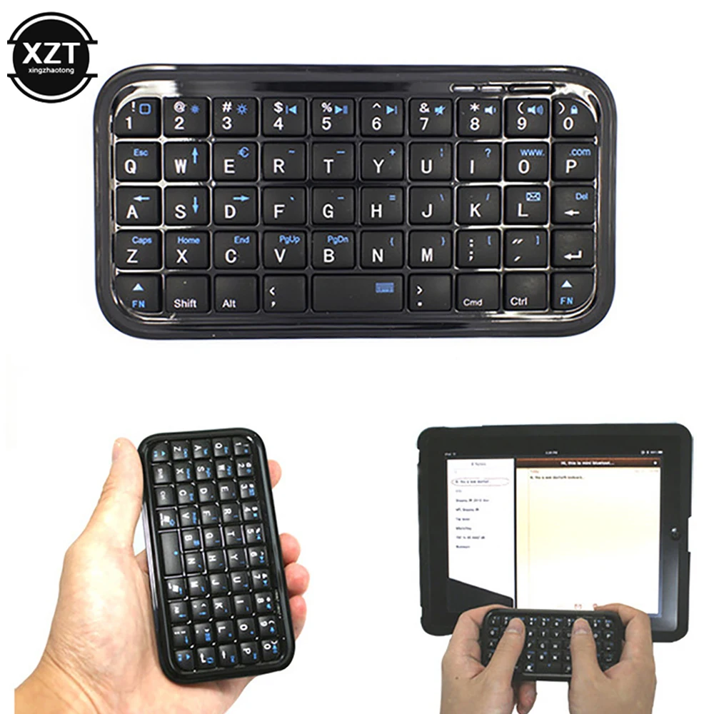 Mini teclado bluetooth 3.0 recarregável fino tamanho de viagem teclado sem fio pequeno portátil 49 teclas teclado para tablets smartphone