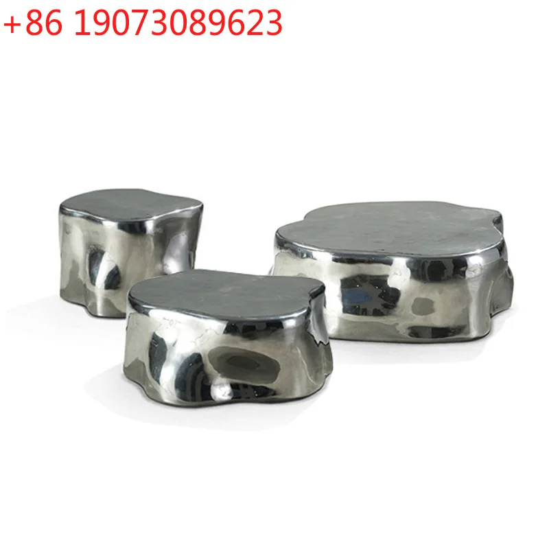 

Итальянский светлый роскошный высокий и низкий комбинированный журнальный столик, вилла, гостиная, журнальный столик из нержавеющей стали, кофейный столик из нержавеющей стали