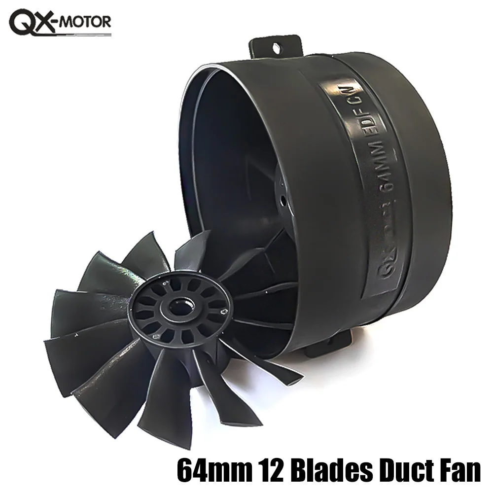 QX-Motor 64mm EDF Without Motor 12 Blades Ducted Fan Suit  CW CCW For RC Airplanes Toy Parts