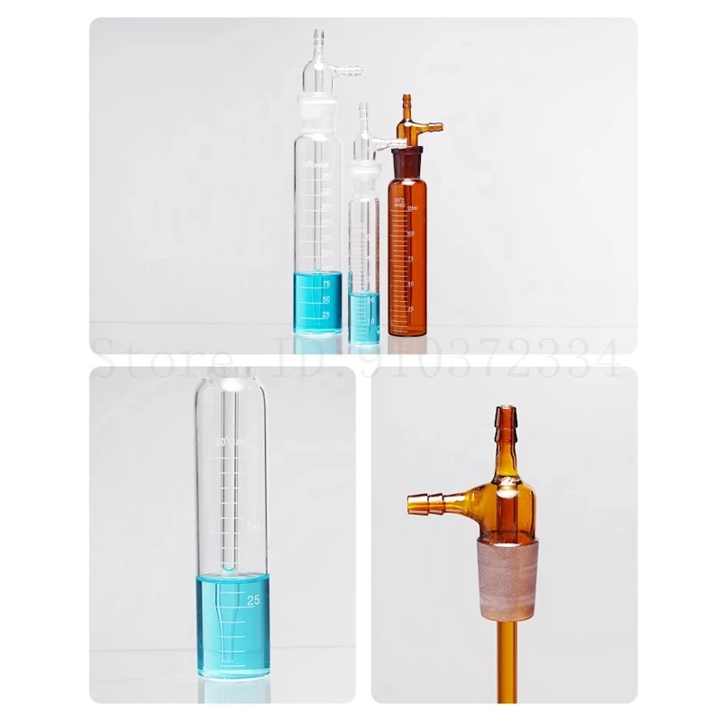 Botol Penyerap Dampak Besar Borosilikat Tinggi 10 25 50 75 125 250 275Ml Botol Pengambilan Sampel Gas Dampak