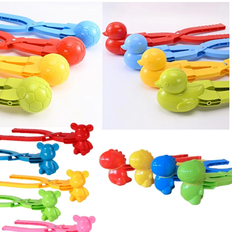 Clip per creare palle di neve per bambini Cuore per adulti Fiocco di neve Forma di anatra Pinze per stampi per palline di neve con sabbia all'aperto Giocattoli sportivi da combattimento