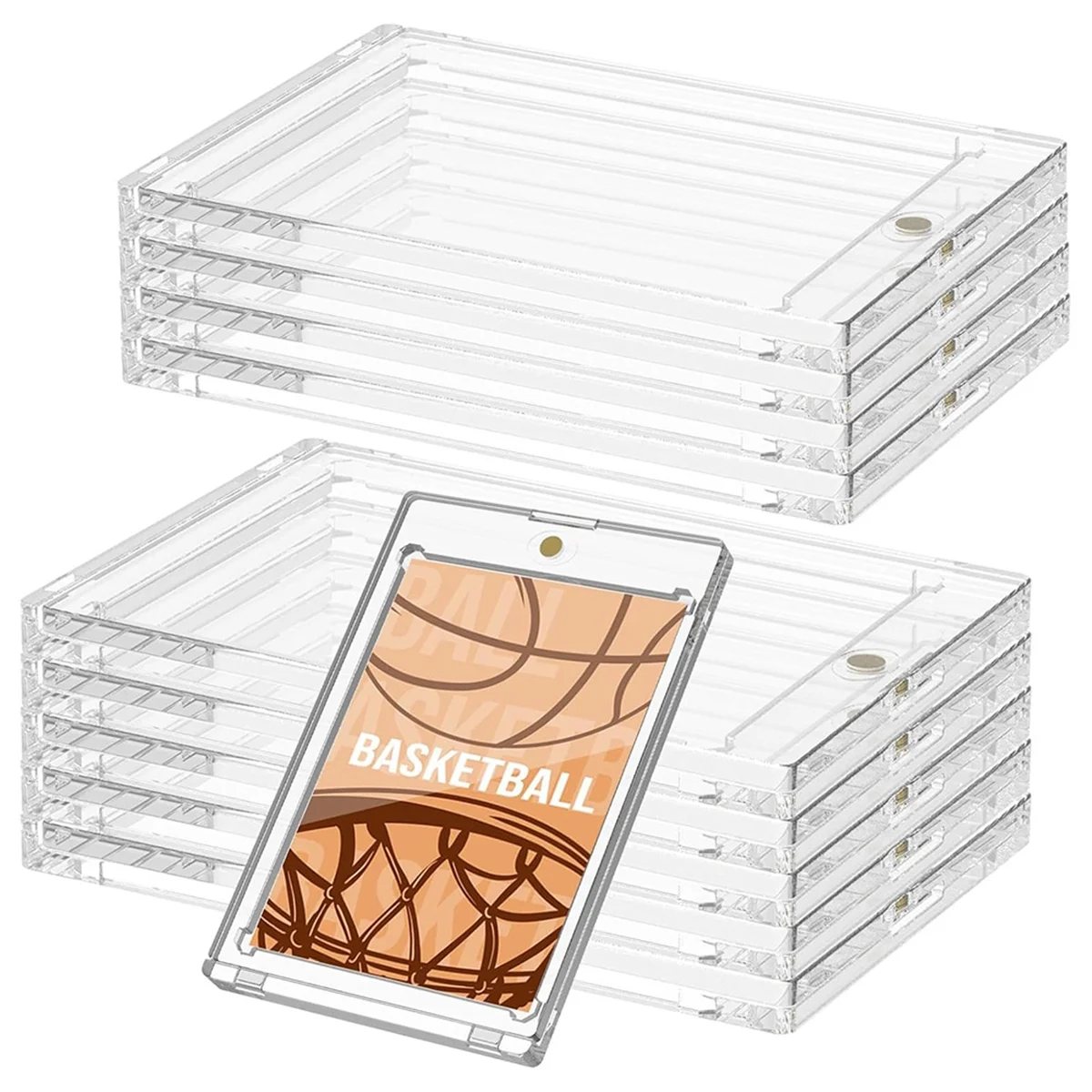 Gfc-10 Pcs 130 Pt Acrylic MagneticCard Holders 4.33x2.87 Inch Card Holder Clear Card for Sports Baseball Storing Displaying