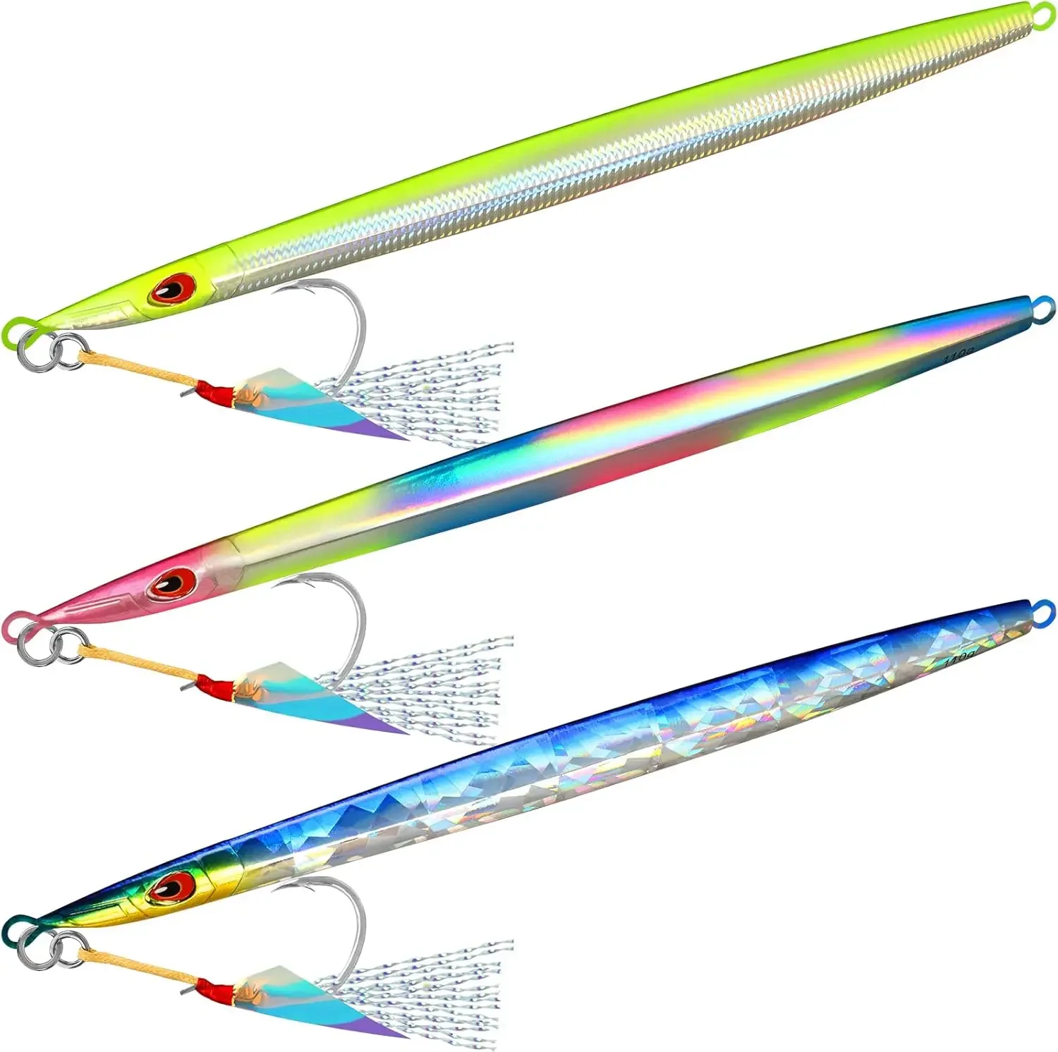 

Long Metal Jig Fishing Lure Slow Cast Jigging Spoon 215mm 110G 240mm 160g luminous Artificial Shore Metal Bait Sea Tackle