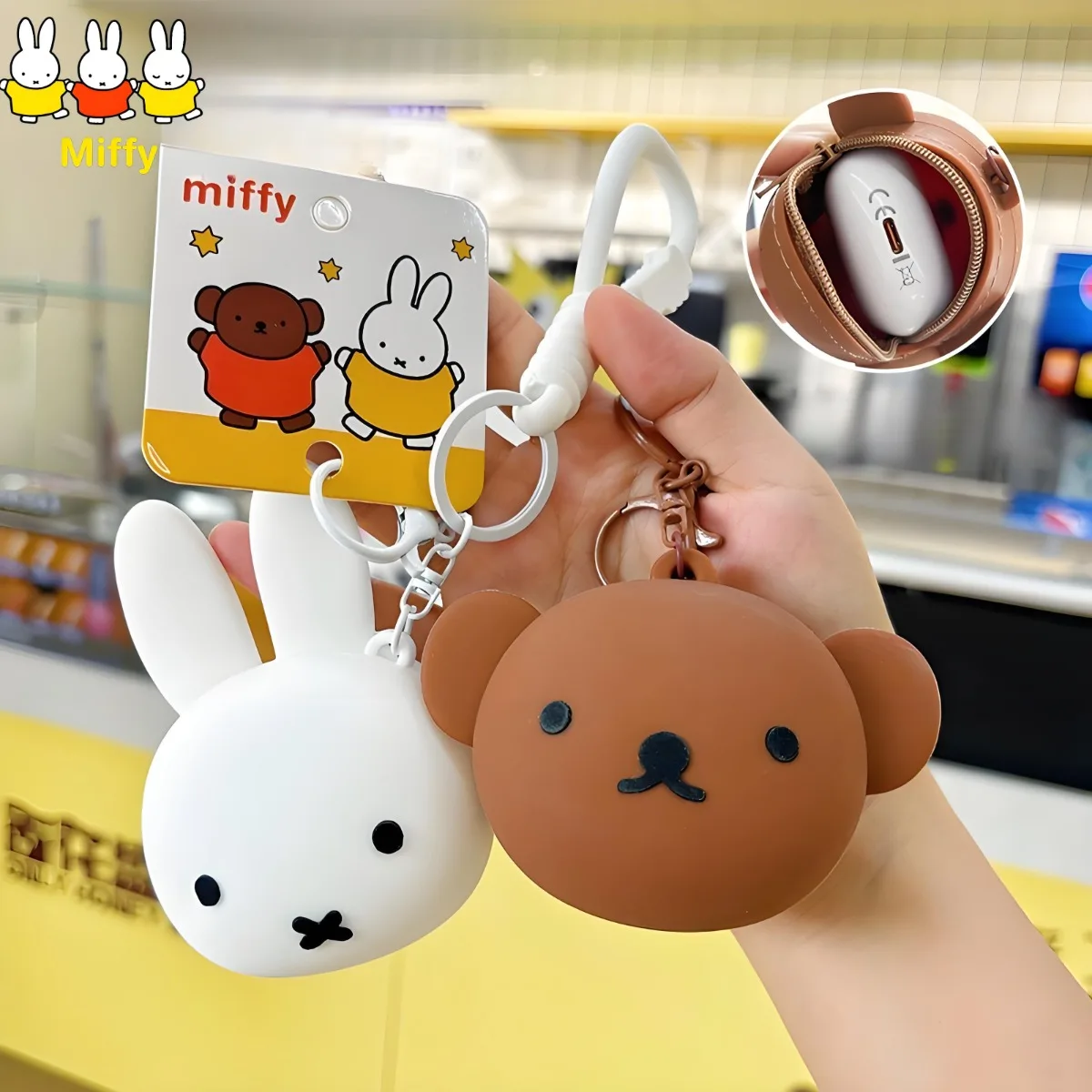 Kawaii Anime Miffy Rabbit Boris Bär Silikon Geldbörse Niedliche Cartoon Mini Kopfhörer Tasche Münze Aufbewahrungstasche Mädchen Geschenk