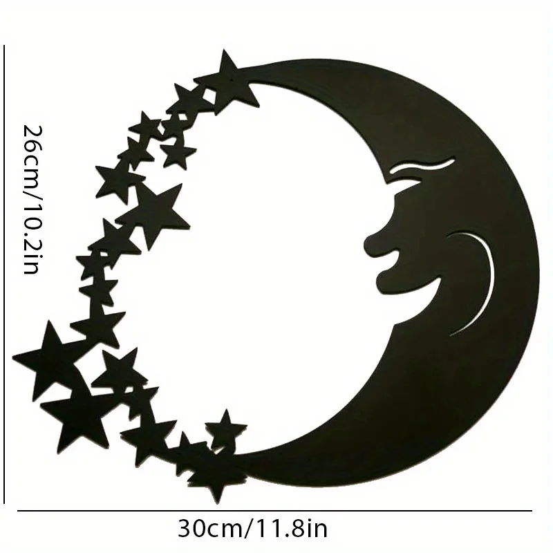 Vintage Moon Star Metal Wall Art Iron Celestial Decor Easy to Hang for Bedroom