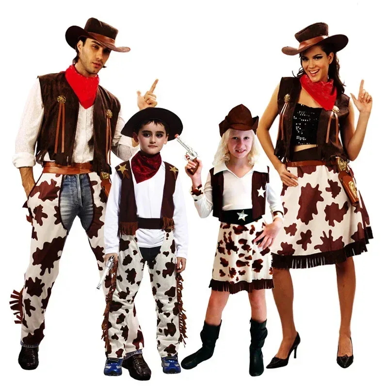 

Boys Girls West Cowboy Cosplay Costume Men Performance Clothing Party Decoration costume for kids women