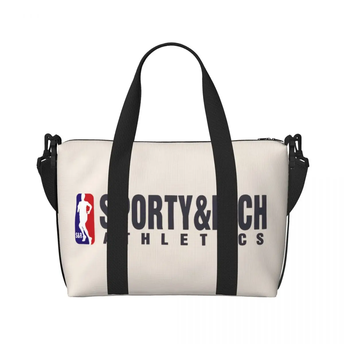 Custom Large Sporty & Richs Logo Tote Bag for Women Shopper Shoulder Gym Beach Travel Bag