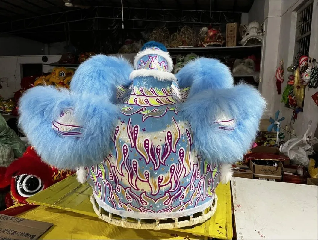

【Brand New】 High Quality Traditional Chinese Lion Dance Color Art New Year Adult Dragon Wool Performance Authentic Lion Mascot C