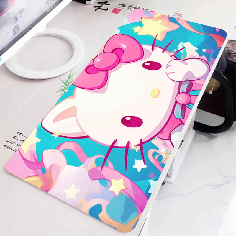 Mouse Pad Hello Kitty Gamers Large Computer Extended Game Mousepad Desk Mat Keyboard Rubber Durable Carpet