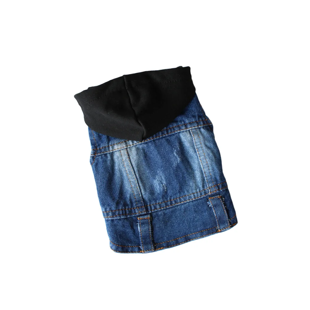 الحيوانات الأليفة كاوبوي سترة الدنيم سترة سوداء محبوك قبعة حجم Xxl الخريف الشتاء الكلب الملابس الرجعية نمط واقية معطف أشعة الشمس #3