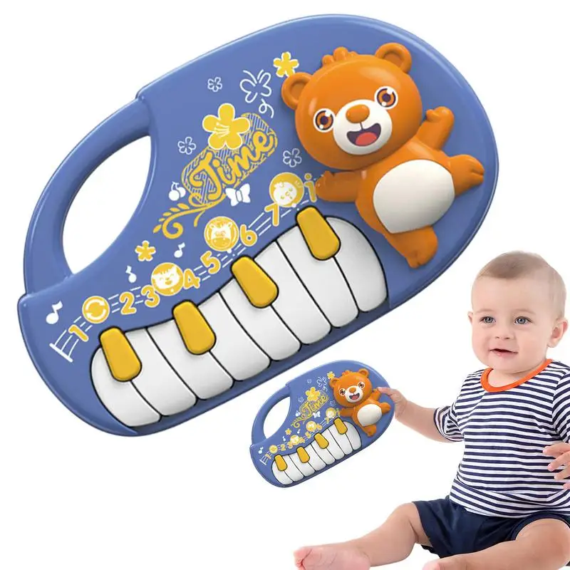 Crianças teclado de piano música teclado de piano com design de urso instrumento musical eletrônico aprendizagem precoce brinquedos educativos