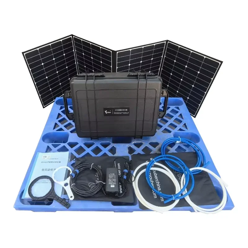 Solar Dual Water Purifier with Pump Reverse Osmosis Filter System 180L/H Capacity Desalination & Outdoor Survival Use