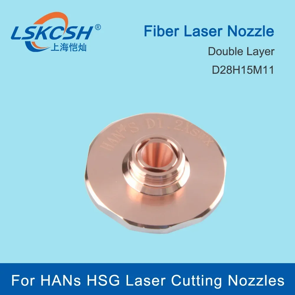 LSKCSH 10Pcs/Lot HANS Original High Speed Laser Nozzle D28 Double Layer M11 H15 For HANs HSG Precitec Fiber Laser Cutting Nozzle