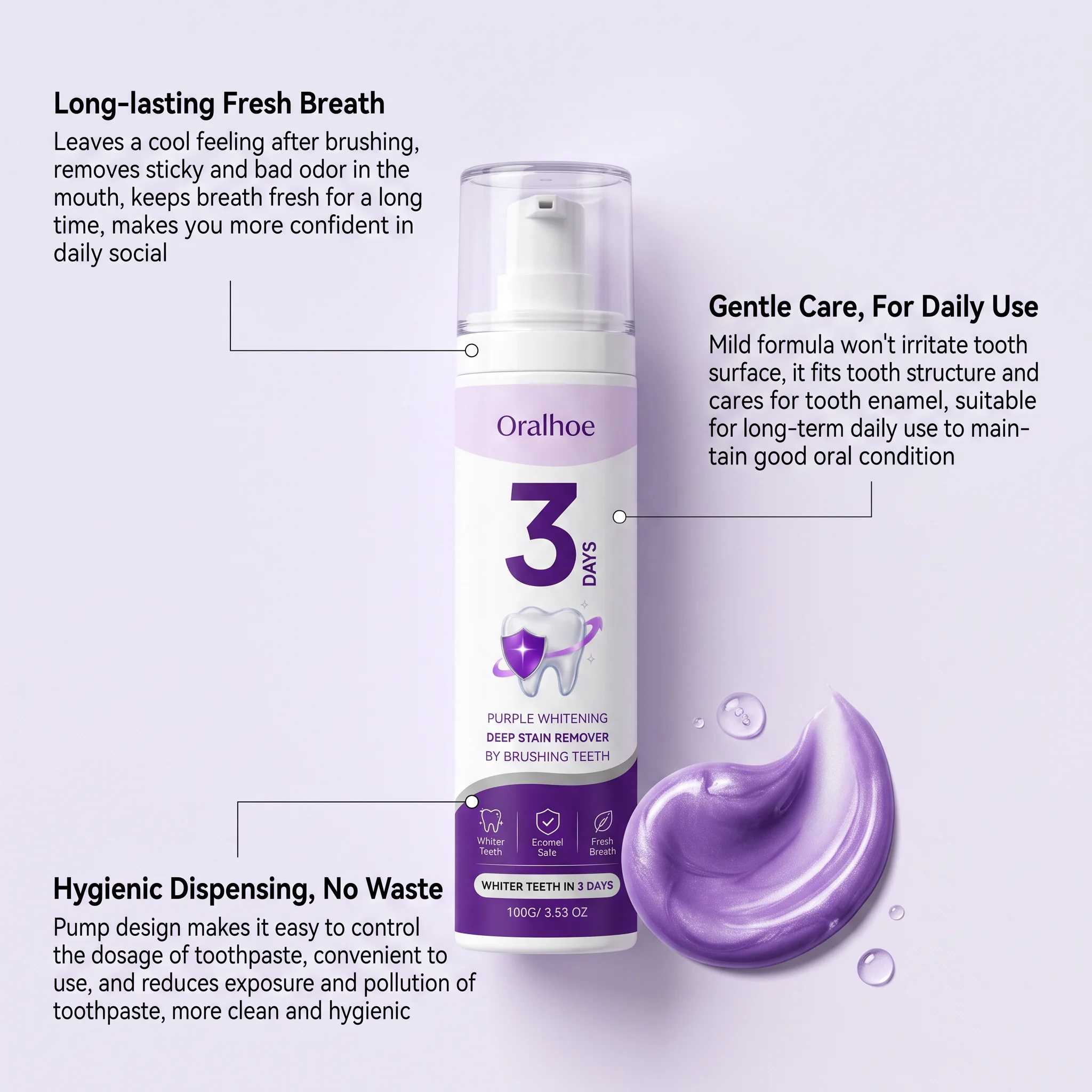 3 Day Purple Color Corrector T - Whitening Foam Pump review and price