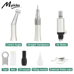 3 PCS Dental Low Speed Equipment Kit Straight Handpiece Contra Angle External Air Motor Fx Style Dentist Tips Teaching Model